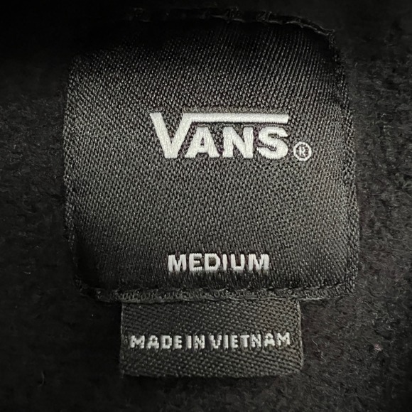 Vans Off The Wall Pullover Hoodie Black Size M Graphic Kangaroo Pocket Skate - Picture 6 of 9